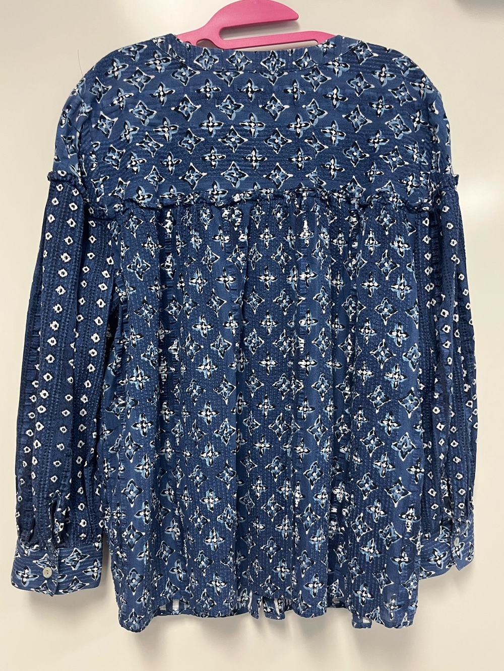 J. Jill Blue Printed Button-Front Blouse - Picture 3 of 10